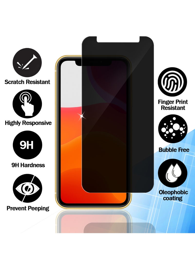 RKINC Screen Protector [2-Pack] for iPhone 11 Pro / XS/ X, Privacy Tempered Glass Film Screen Protector, [Anti Spy][Anti-Scratch][Bubble-Free] - Image 2